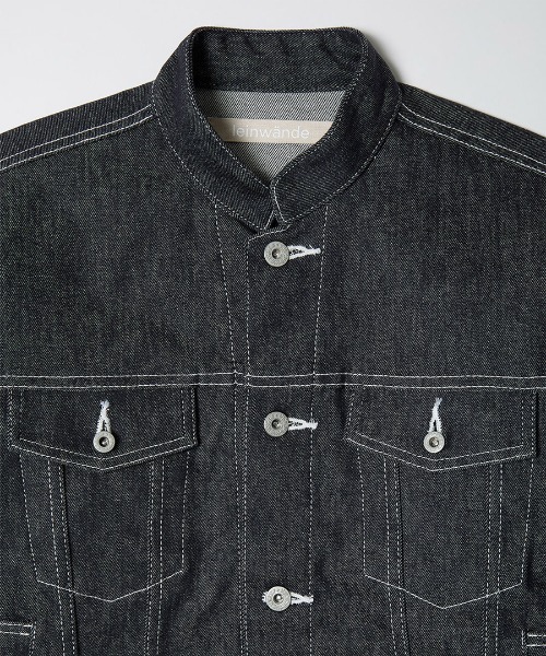 leinwande(ラインヴァンド)の「Stand Collar Denim Jacket / スタンドカラーデニムジャケット(デニムジャケット・レディース・ブラック/ブルー・ONE SIZE)」の10枚目の写真