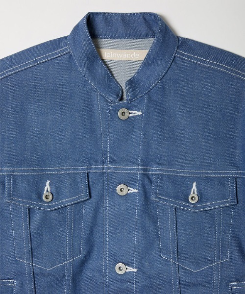 leinwande(ラインヴァンド)の「Stand Collar Denim Jacket / スタンドカラーデニムジャケット(デニムジャケット・レディース・ブラック/ブルー・ONE SIZE)」の11枚目の写真