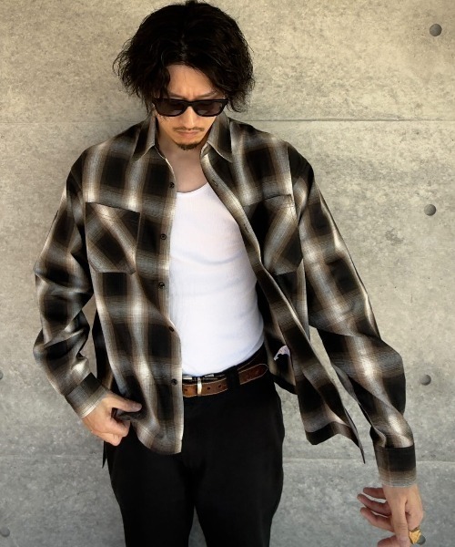 8(eight)(エイト)の「リサイクル糸オンブレチェックシャツ(シャツ/ブラウス・メンズ・ブラック/ブルー/ブラウン・MEDIUM/X-LARGE/LARGE)」の6枚目の写真