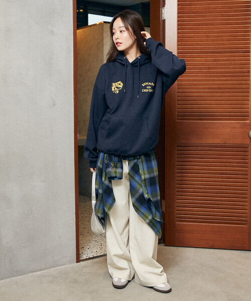 PUBLUX（パブリュクス）の「PUBLUX/パブリュクス BMCP ウルフ 裏起毛 フーディー　限定展開（パーカー・レディース・ライトグレー/ブラック/ネイビー・S/M/L）」の7枚目の写真