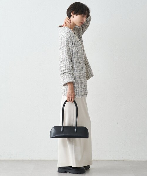 LOUNGEDRESS（ラウンジドレス）の「ミックスツイードジャケット（ノーカラージャケット・レディース・アイボリー/ベージュ・FREE）」の8枚目の写真