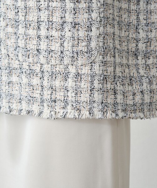 ミックスツイードジャケット（ノーカラージャケット）｜LOUNGEDRESS