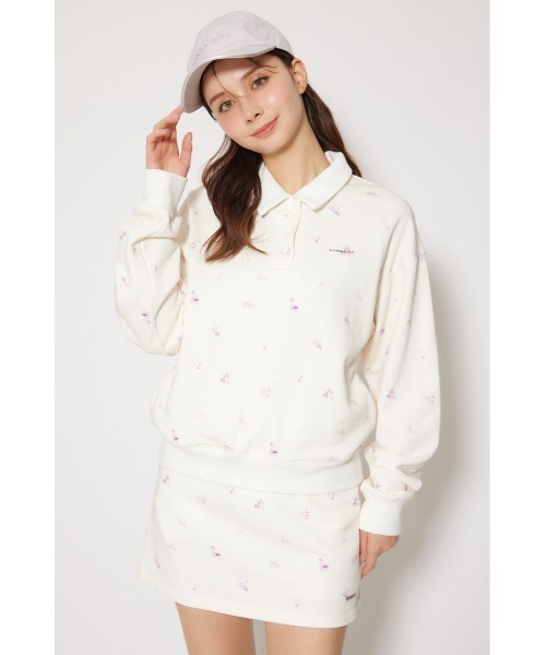 RIENDA GOLF(リエンダゴルフ)の「【RIENDA GOLF】フラワースウェットトップス 秋服 冬服 トレーナー(スウェット・レディース・グレー/ホワイト・SMALL/MEDIUM)」の3枚目の写真