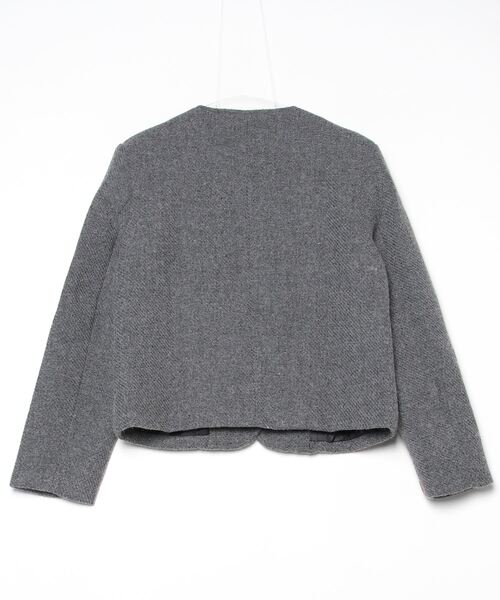 FREE STYLISTS(フリー スタイリスト)の「YUGA_YGMC tweed button jacket(ノーカラージャケット・レディース・グレー/オフホワイト・FREE)」の3枚目の写真