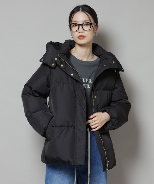 撥水加工 フードショートダウンコート（ダウンジャケット/コート