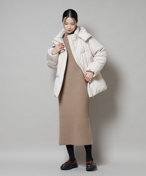 撥水加工 フードショートダウンコート（ダウンジャケット/コート