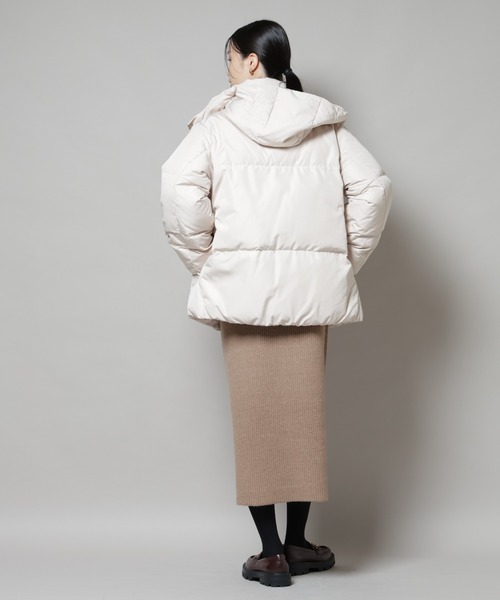 NANO universe（ナノユニバース）の「撥水加工 フードショートダウンコート（ダウンジャケット/コート・レディース・ブラウン/ライトベージュ/ブラック・FREE）」の11枚目の写真