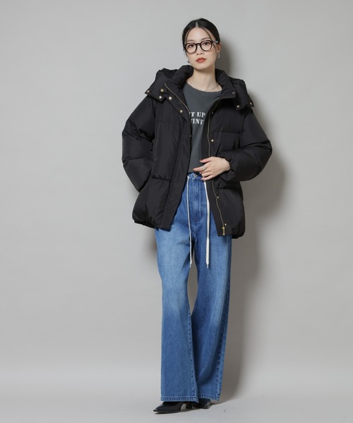 撥水加工 フードショートダウンコート（ダウンジャケット/コート