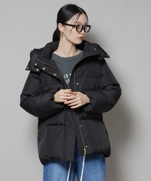 撥水加工 フードショートダウンコート（ダウンジャケット/コート