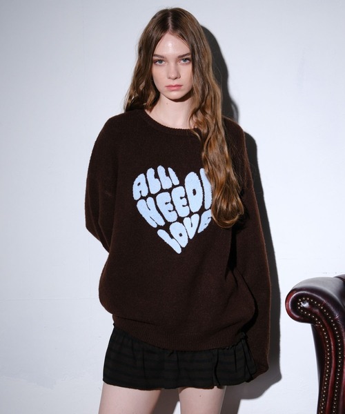 3.3 Field Trip／ハートロゴモチーフニット（ニット/セーター）｜3.3