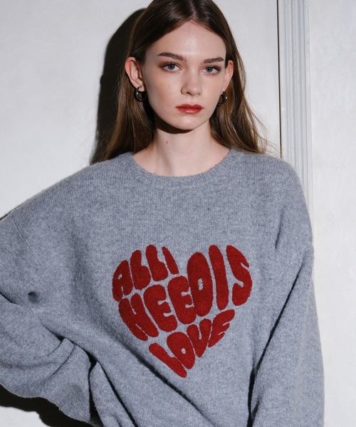 3.3 Field Trip／ハートロゴモチーフニット（ニット/セーター）｜3.3