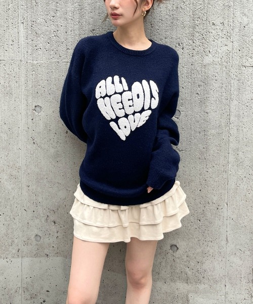 3.3 Field Trip／ハートロゴモチーフニット（ニット/セーター）｜3.3