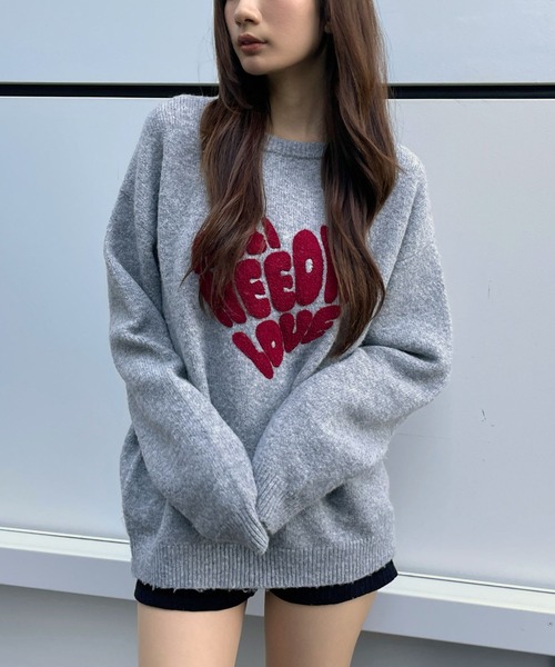 3.3 Field Trip／ハートロゴモチーフニット（ニット/セーター）｜3.3
