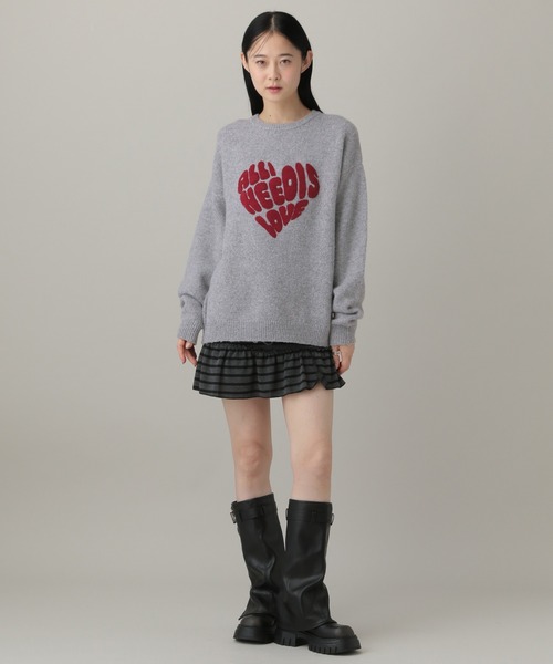 3.3 Field Trip／ハートロゴモチーフニット（ニット/セーター）｜3.3