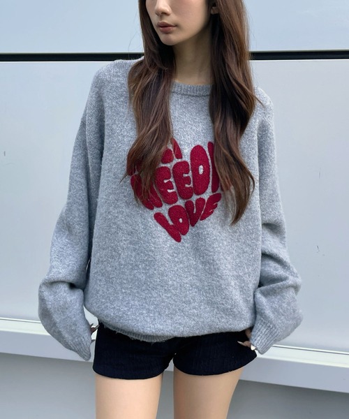 3.3 Field Trip／ハートロゴモチーフニット（ニット/セーター）｜3.3