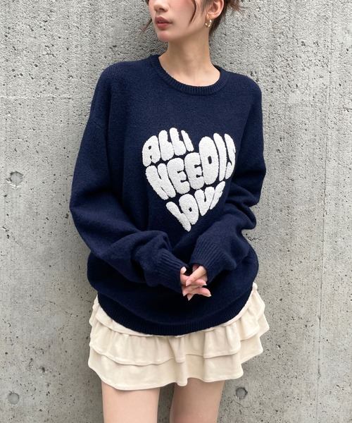 3.3 Field Trip／ハートロゴモチーフニット（ニット/セーター）｜3.3