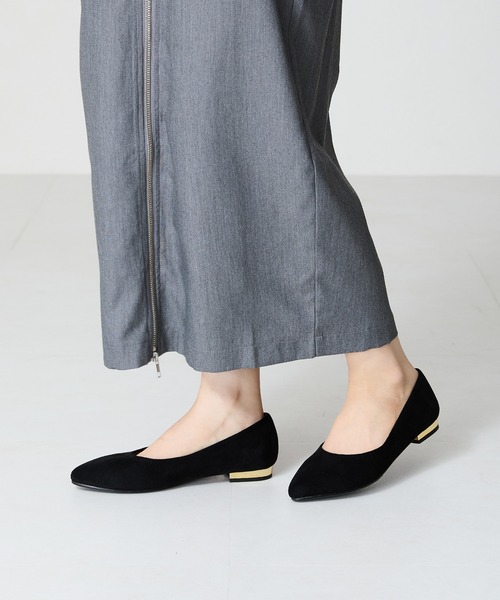 MISCH MASCH（ミッシュマッシュ）の「ポインテッドトゥ フラット パンプス /R-4007（パンプス・レディース・ブラック/ブラック系その他3/ゴールド/グレー/ベージュ・34/35/36/39/40/41/42/43/33/38/37）」の2枚目の写真