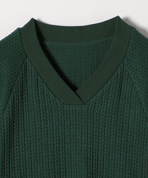 quaranciel(カランシエル)の「quaranciel:〈手洗い可能〉ケーブル ジャージー Vネック プルオーバー(Tシャツ/カットソー・レディース・オフホワイト/グリーン/ブラック・ONE SIZE)」の13枚目の写真