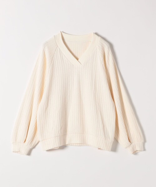 quaranciel(カランシエル)の「quaranciel:〈手洗い可能〉ケーブル ジャージー Vネック プルオーバー(Tシャツ/カットソー・レディース・オフホワイト/グリーン/ブラック・ONE SIZE)」の16枚目の写真