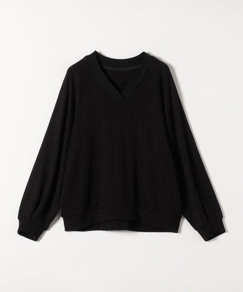 quaranciel(カランシエル)の「quaranciel:〈手洗い可能〉ケーブル ジャージー Vネック プルオーバー(Tシャツ/カットソー・レディース・オフホワイト/グリーン/ブラック・ONE SIZE)」の18枚目の写真