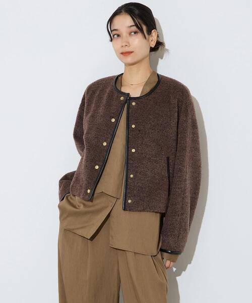 Liesse（リエス）の「クロップドボアジャケット（その他アウター・レディース・ブラウン/ブラック・FREE）」の4枚目の写真