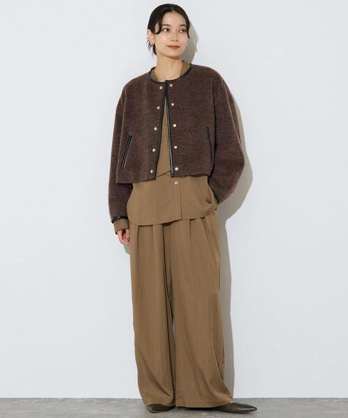 Liesse（リエス）の「クロップドボアジャケット（その他アウター・レディース・ブラウン/ブラック・FREE）」の5枚目の写真