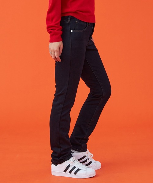 EDWIN(エドウィン)の「EDWIN LADIES 『裏シャギーであったかい。』BODY FIRE ジャージーズスリムストレートデニムパンツ【スタンダードモデル】【暖】【冬用】(デニムパンツ・レディース・インディゴブルー/ダークインディゴブルー/ブラック/グレー系その他/オリーブ・X-SMALL/SMALL/MEDIUM/LARGE)」の14枚目の写真