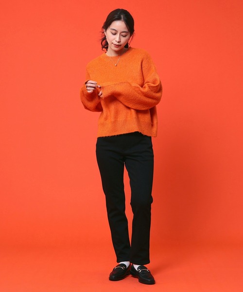 EDWIN(エドウィン)の「EDWIN LADIES 『裏シャギーであったかい。』BODY FIRE ジャージーズスリムストレートデニムパンツ【スタンダードモデル】【暖】【冬用】(デニムパンツ・レディース・インディゴブルー/ダークインディゴブルー/ブラック/グレー系その他/オリーブ・X-SMALL/SMALL/MEDIUM/LARGE)」の12枚目の写真