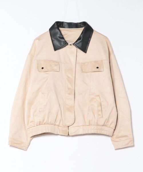 STYLEBLOCK(スタイルブロック)の「異素材切替スエードブルゾン(その他アウター・レディース・ブラック/アイボリー/ブラウン・FREE)」の6枚目の写真