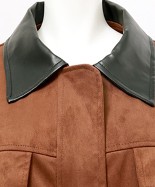 STYLEBLOCK(スタイルブロック)の「異素材切替スエードブルゾン(その他アウター・レディース・ブラック/アイボリー/ブラウン・FREE)」の11枚目の写真