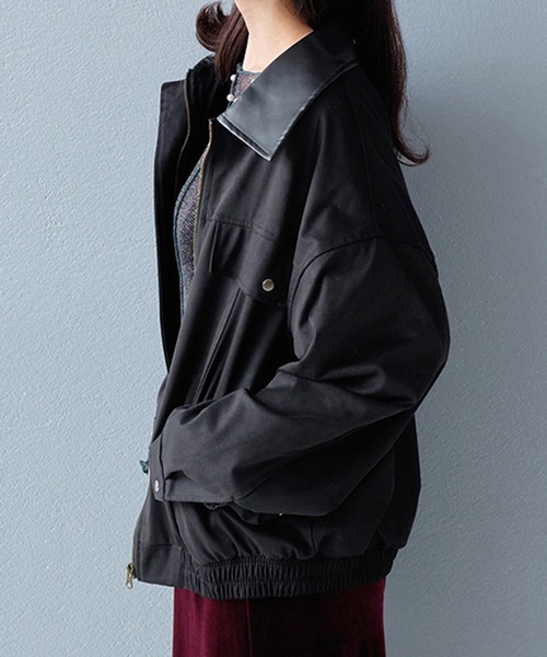 STYLEBLOCK(スタイルブロック)の「異素材切替スエードブルゾン(その他アウター・レディース・ブラック/アイボリー/ブラウン・FREE)」の10枚目の写真