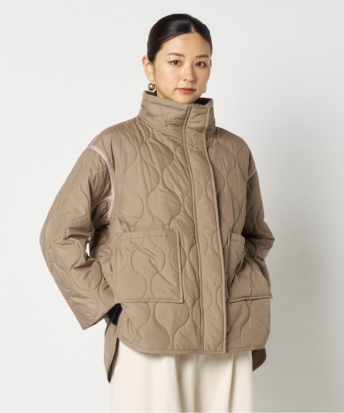 HELIOPOLE（エリオポール）の「QUILTED MILITARY BLOUSON（ブルゾン・レディース・ベージュ/チャコールグレー・36/38）」の2枚目の写真