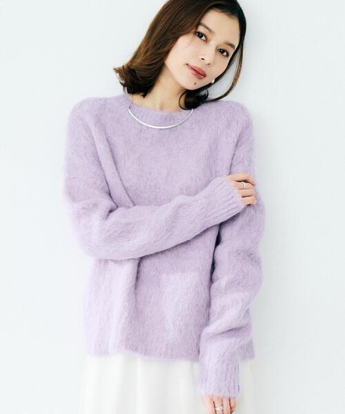 UNTITLED（アンタイトル）の「【ゆったり】アルパカ混シャギーニット（ニット/セーター・レディース・グレー/ライトパープル/ライトブルー・02）」の9枚目の写真