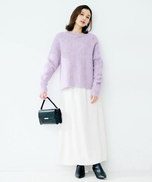 UNTITLED（アンタイトル）の「【ゆったり】アルパカ混シャギーニット（ニット/セーター・レディース・グレー/ライトパープル/ライトブルー・02）」の10枚目の写真
