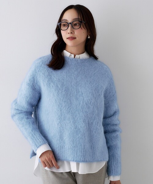 UNTITLED（アンタイトル）の「【ゆったり】アルパカ混シャギーニット（ニット/セーター・レディース・グレー/ライトパープル/ライトブルー・02）」の15枚目の写真