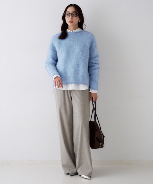 UNTITLED（アンタイトル）の「【ゆったり】アルパカ混シャギーニット（ニット/セーター・レディース・グレー/ライトパープル/ライトブルー・02）」の17枚目の写真