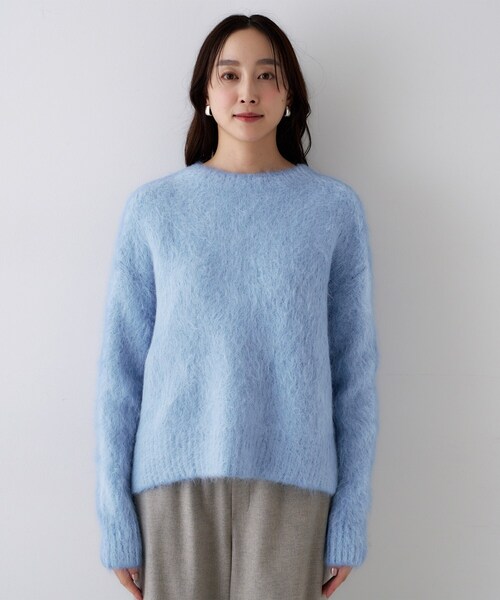 UNTITLED（アンタイトル）の「【ゆったり】アルパカ混シャギーニット（ニット/セーター・レディース・グレー/ライトパープル/ライトブルー・02）」の19枚目の写真