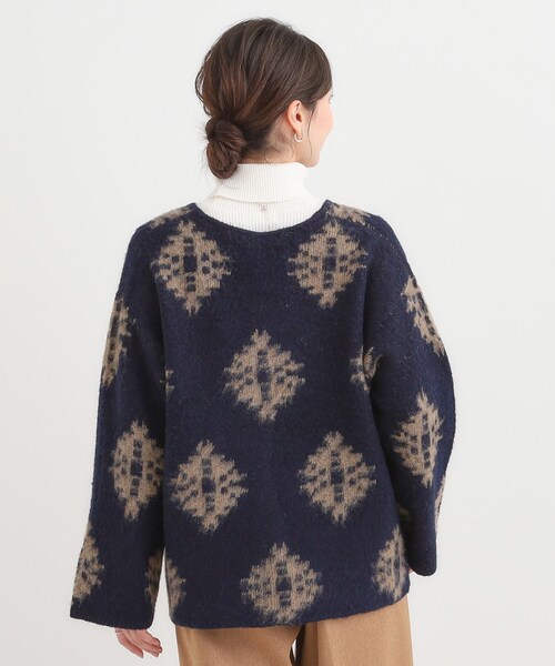 SHOO・LA・RUE(シューラルー)の「羽織るだけでスタイリングの主役に 起毛柄カーディガン(カーディガン/ボレロ・レディース・ベージュ系4/ネイビー系4/グレー系4/ブラック系6・00)」の5枚目の写真