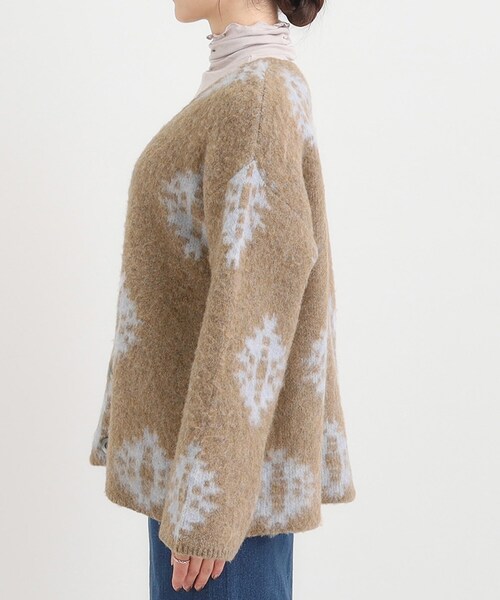 SHOO・LA・RUE(シューラルー)の「羽織るだけでスタイリングの主役に 起毛柄カーディガン(カーディガン/ボレロ・レディース・ベージュ系4/ネイビー系4/グレー系4/ブラック系6・00)」の21枚目の写真