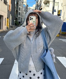 PILIT | ケーブルニットフーディ(ニット/セーター)