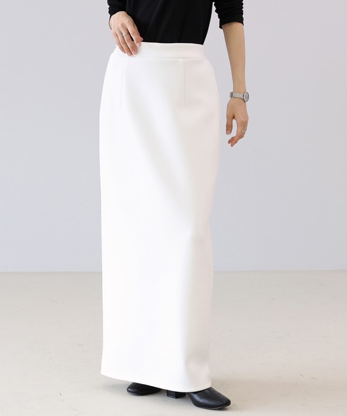 Aletta vita（アレッタビータ）の「【選べる着丈】ダンボールスリットロングスカート（スカート・レディース・オフホワイト/ブラック/グレイッシュベージュ・M/MT）」の2枚目の写真