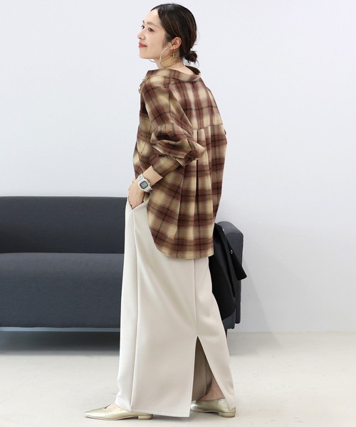 Aletta vita（アレッタビータ）の「【選べる着丈】ダンボールスリットロングスカート（スカート・レディース・オフホワイト/ブラック/グレイッシュベージュ・M/MT）」の11枚目の写真