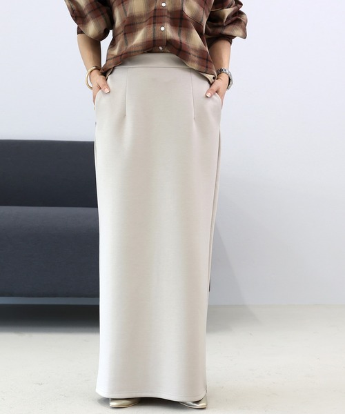 Aletta vita（アレッタビータ）の「【選べる着丈】ダンボールスリットロングスカート（スカート・レディース・オフホワイト/ブラック/グレイッシュベージュ・M/MT）」の4枚目の写真