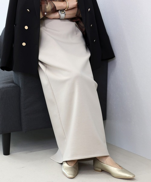 Aletta vita（アレッタビータ）の「【選べる着丈】ダンボールスリットロングスカート（スカート・レディース・オフホワイト/ブラック/グレイッシュベージュ・M/MT）」の7枚目の写真