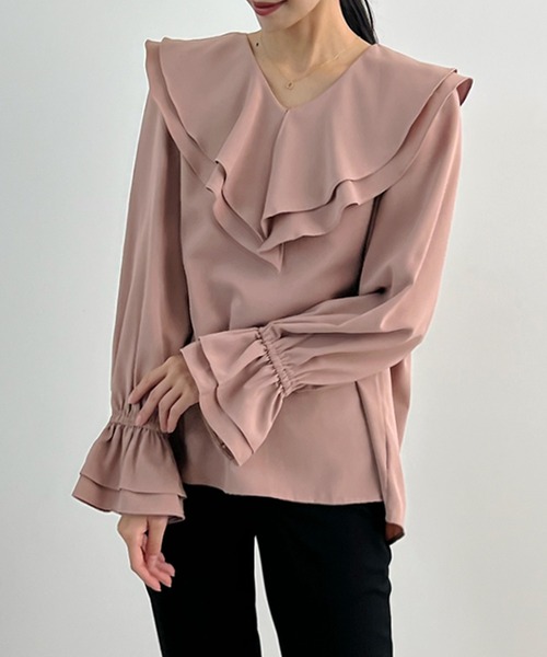 セール】衿フリルブラウス（シャツ/ブラウス）｜Futier land（フュー