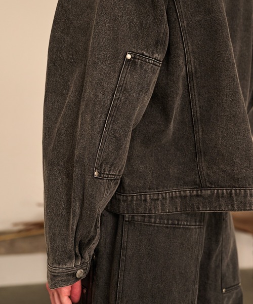 Studded Washed Denim Jacket/スタッズウォッシュドデニムジャケット