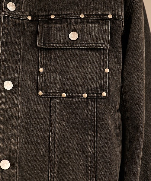 Studded Washed Denim Jacket/スタッズウォッシュドデニムジャケット