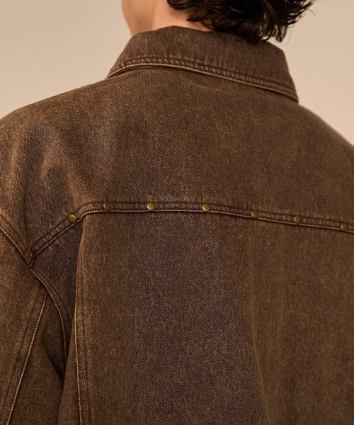 Studded Washed Denim Jacket/スタッズウォッシュドデニムジャケット