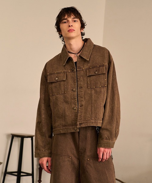 Forte(フォルテ)(フォルテ)の「Studded Washed Denim Jacket/スタッズウォッシュドデニムジャケット(デニムジャケット・メンズ・ブラック/ブラウン/グレー・MEDIUM/LARGE)」の11枚目の写真