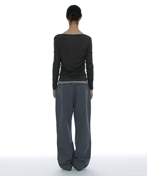 PARTIMENTO WOMEN(パルティメントウィメン)の「ダブルフェイステッドピンタックドレープトップ2PACK_チャコール(Tシャツ/カットソー・レディース・その他・SMALL/MEDIUM)」の6枚目の写真